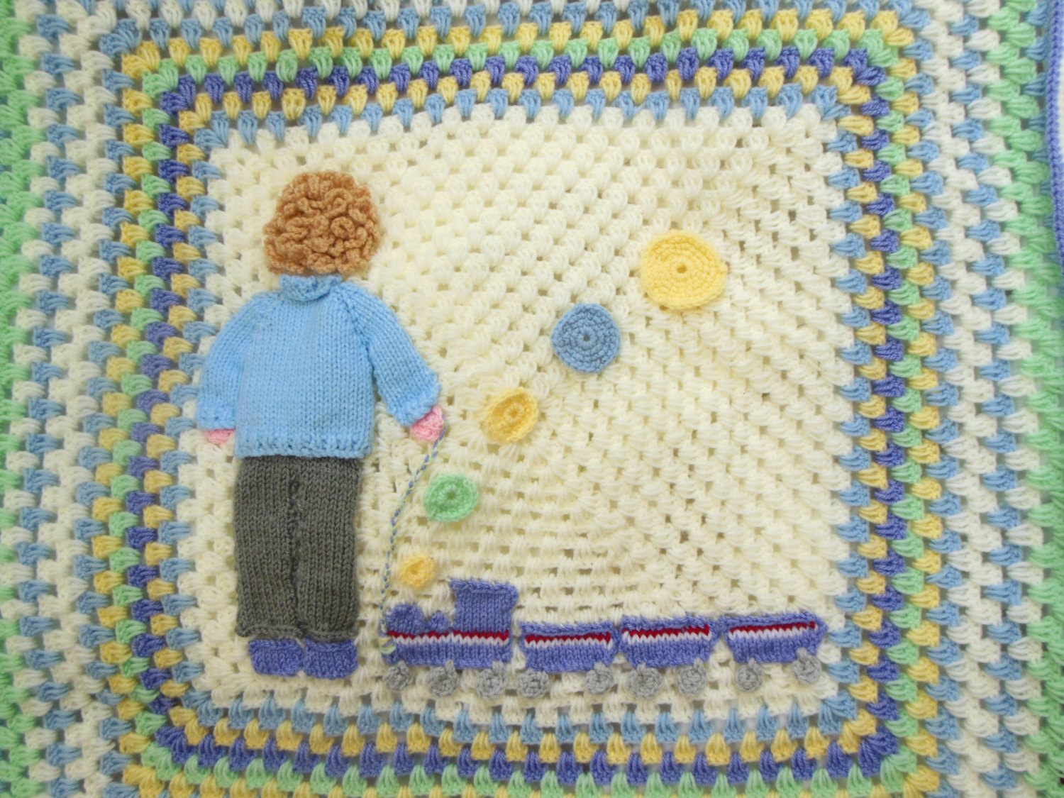 train crochet baby blanket for boys