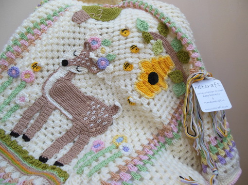 handmade-baby-blanket-with-crochet-deer