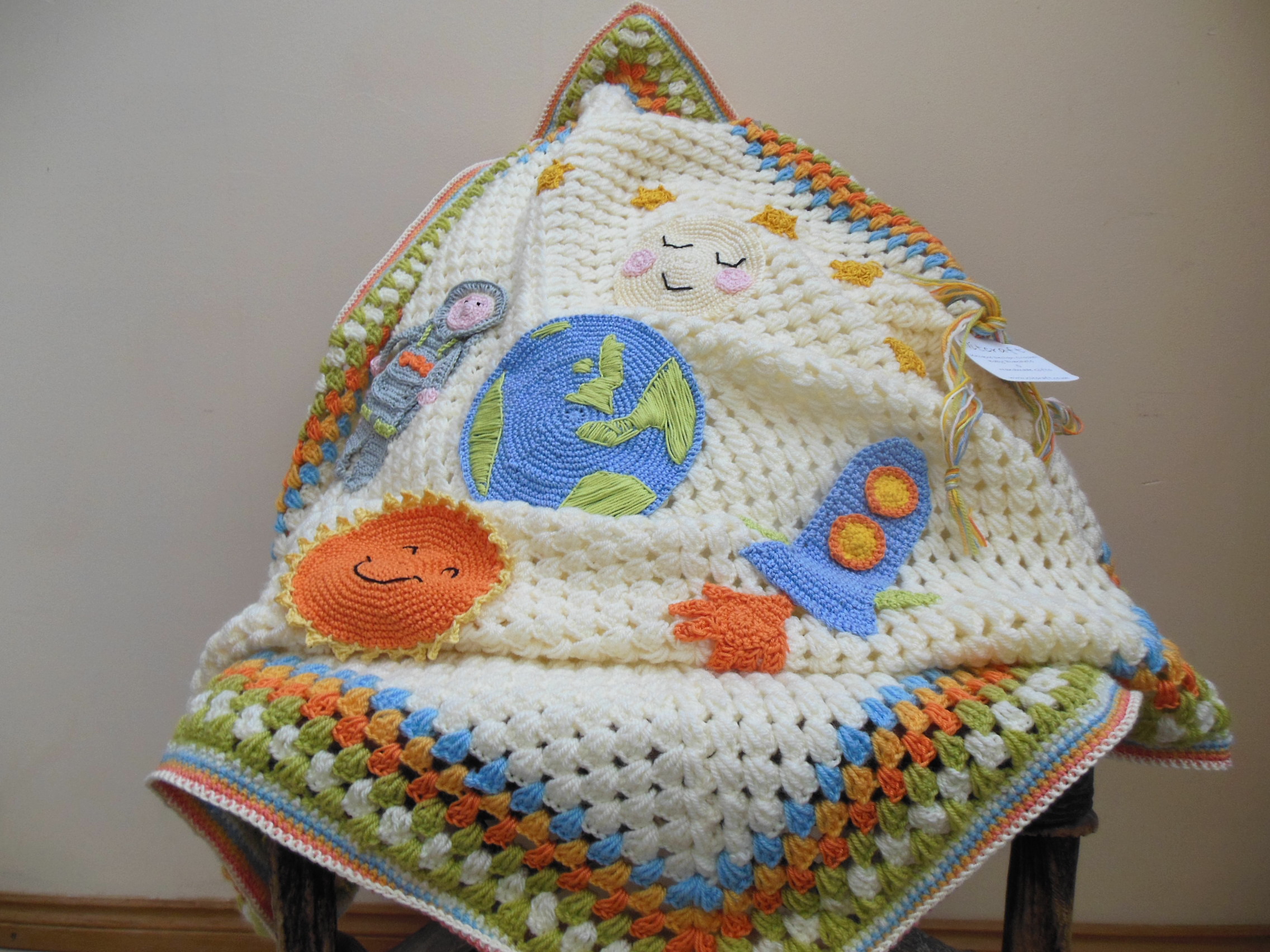 Outer Space Crochet Baby Blanket for Planet Themed Nursery ...
