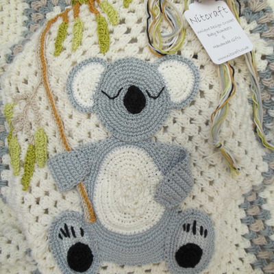 personalised koala bear - crochet baby blanket 009