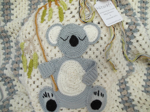 personalised koala bear - crochet baby blanket 009
