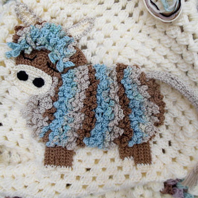 crochet highland cow baby blanket