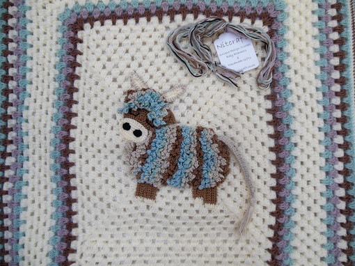 crochet highland cow baby blanket