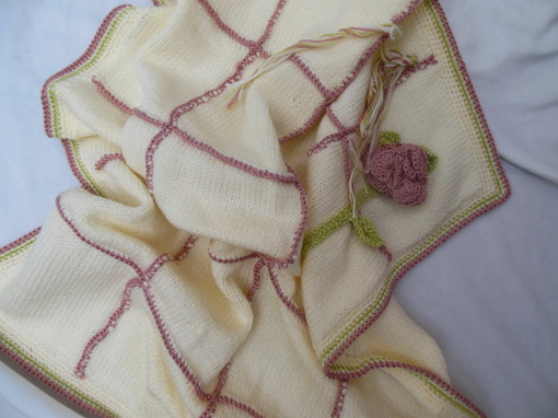 hand-knit-baby-blanket-rose