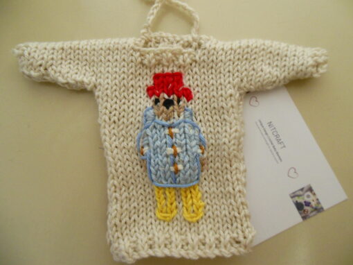 hand-knit-paddington-bear-mini-sweater-ornament